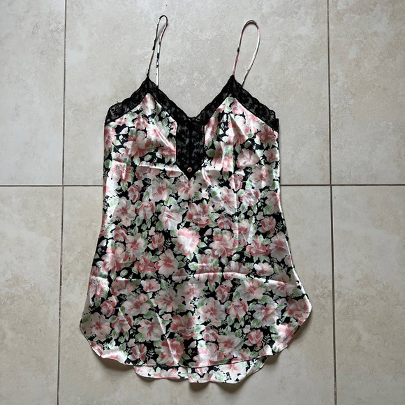 Fantasies by Morgan Taylor Slip Dress & Robe Set Lace Floral Print Size S - Picture 14 of 16